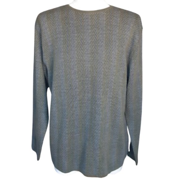 Ermenegildo Zegna SZ M Men's Crewneck Striped 70% Wool & 30% Cotton LS Sweater - Picture 1 of 12